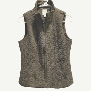 Army Green Quilted Vest Brand db Size SMALL Full Zip With Pockets